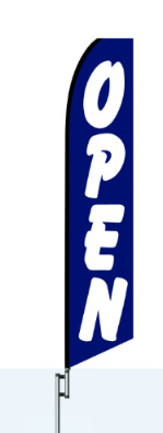 Open (Black & White Checkered)  Blue Background