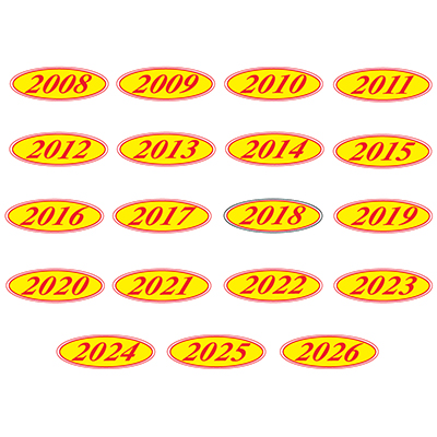 Oval Model Year Signs