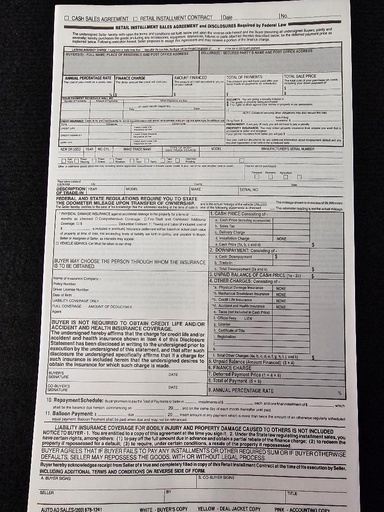 Retail Installment Contract